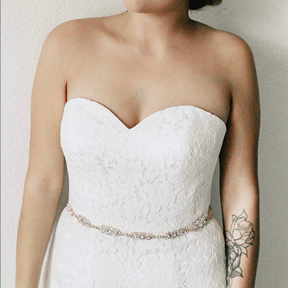 Bridal rosegold sash belt